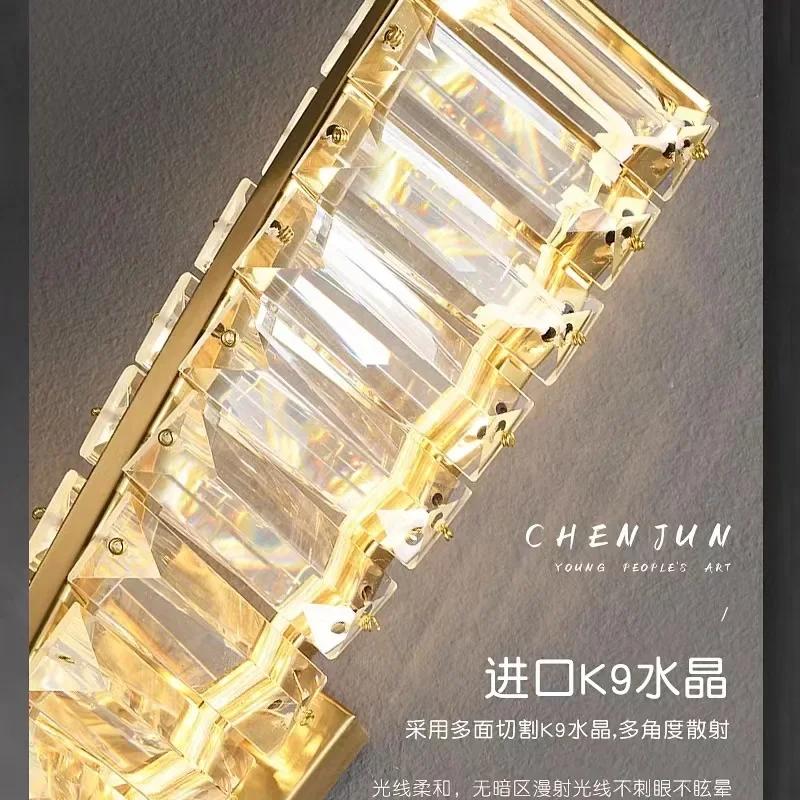 Modern Irregular Crystal Led Wall Lamps Gold Steel Luxury Wall Scones Bedside Sofaside Bedroom Indoor Lighting Lustre Fixture - Image 5
