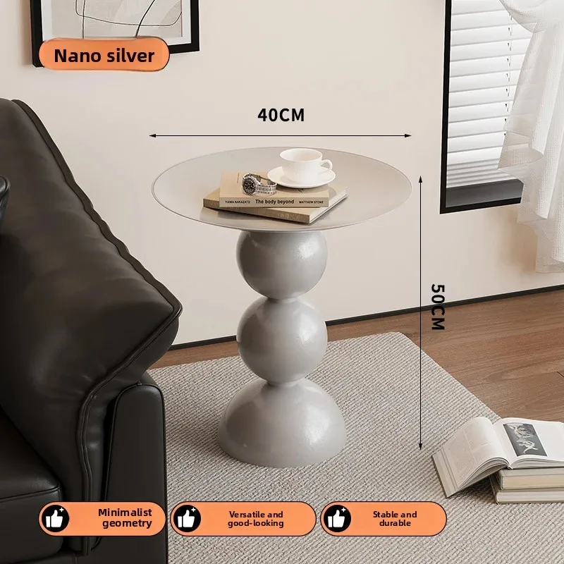 Modern Iron Art Luxury Sofa Side Table Simple Creative round Coffee Table High-End Nightstand for Bedroom - Image 6