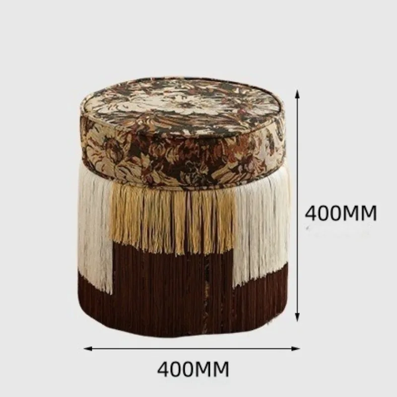 French Medieval Round Stools Fringed Benchsofa Small Homestay Ottomans Hotel Interior Living Room Furniture Le Tabouret XYDZ - Image 6