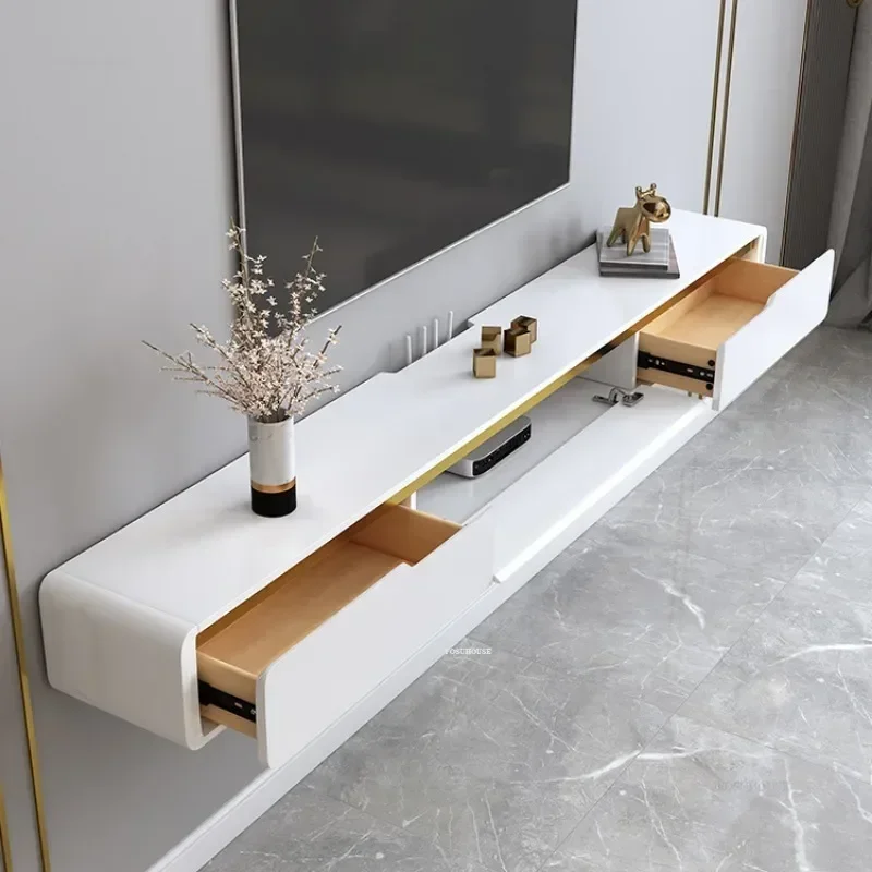 Nordic Minimalist Hanging TV Cabinets Living Room Home Furniture Small Apartment Luxury Paint Suspended Wall TV Stands y - Image 4