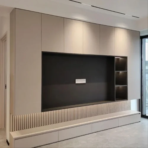 Modern Design White Wooden Furniture Wall Mount TV Cabinet Customized Console Audio Rack Cabinet
