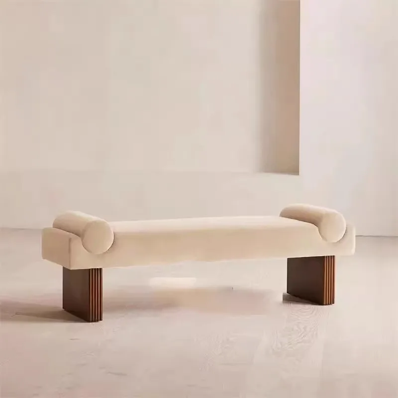 French retro style sofa bench stool living room pedal entrance shoe change stool bedroom bedside stool senior feeling cloakroom - Image 2