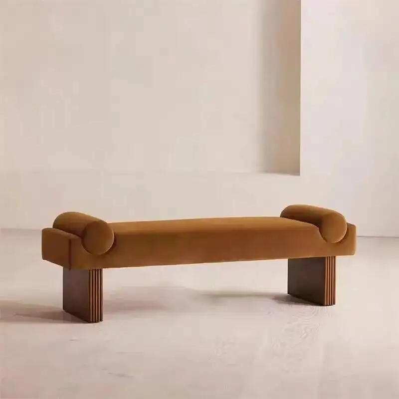 French retro style sofa bench stool living room pedal entrance shoe change stool bedroom bedside stool senior feeling cloakroom - Image 3